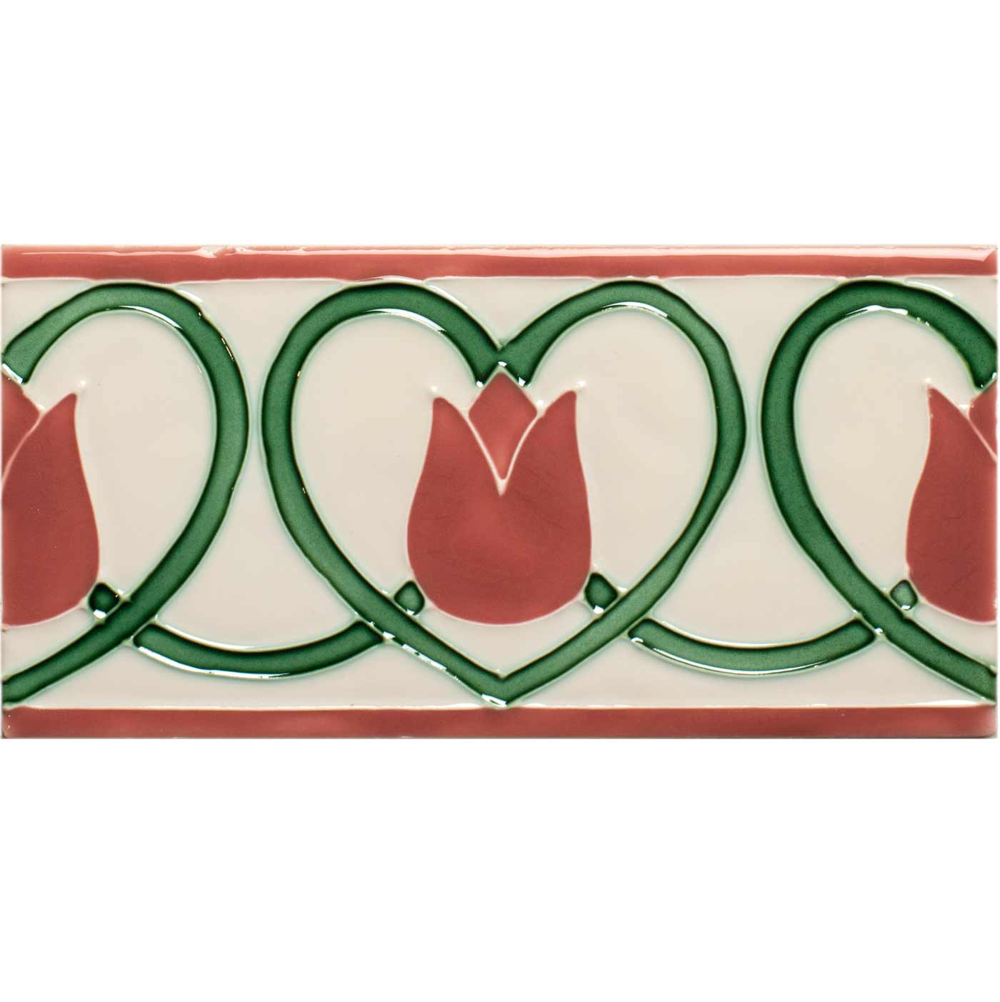 Image of Elysée Border on Vintage White 15.2x7.5cm-Ceramic wall tile-Original Style-Tile.co.uk