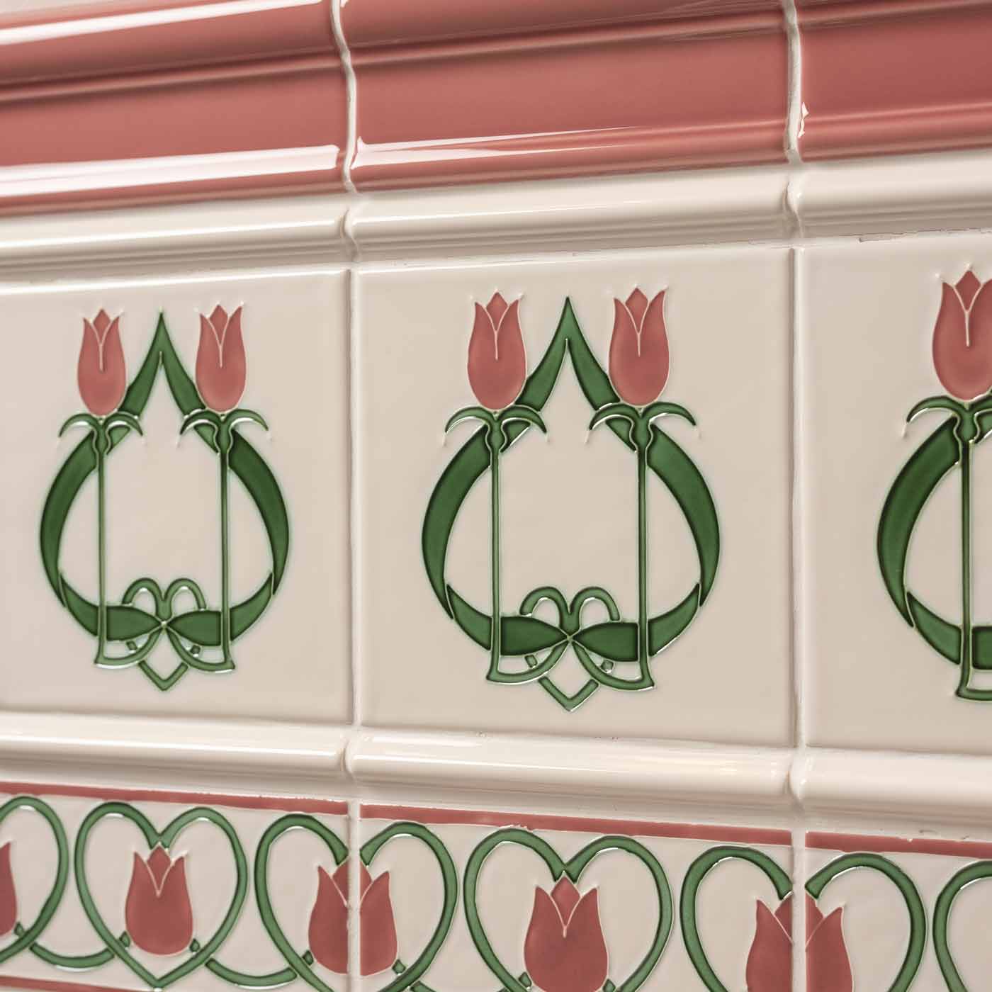 Image of Elysée Border on Vintage White 15.2x7.5cm-Ceramic wall tile-Original Style-Tile.co.uk