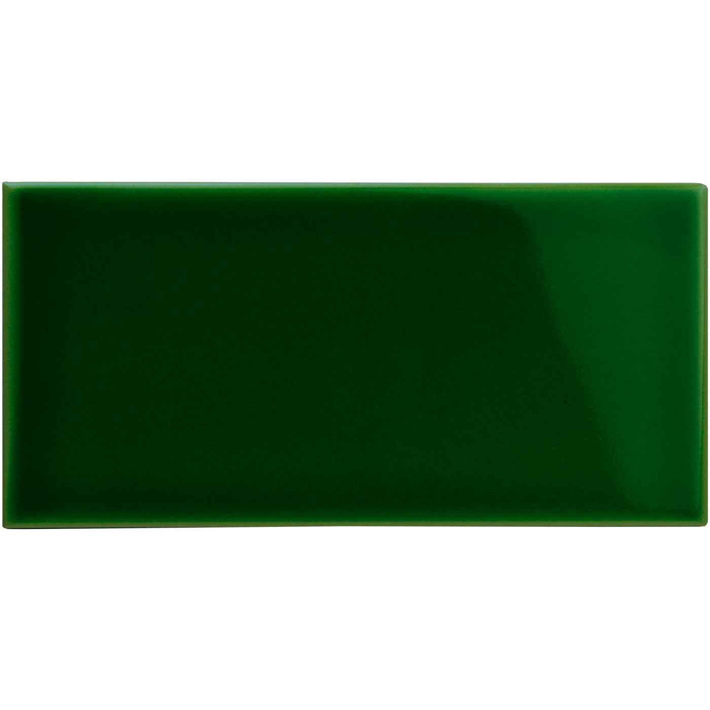 Image of Edwardian Green Half Tile 15.2x7.5cm-Ceramic wall tile-Original Style-Tile.co.uk