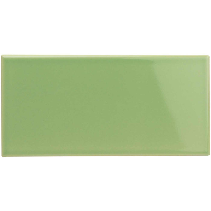 Image of Palm Green Half Tile 15.2x7.5cm-Ceramic wall tile-Original Style-Tile.co.uk