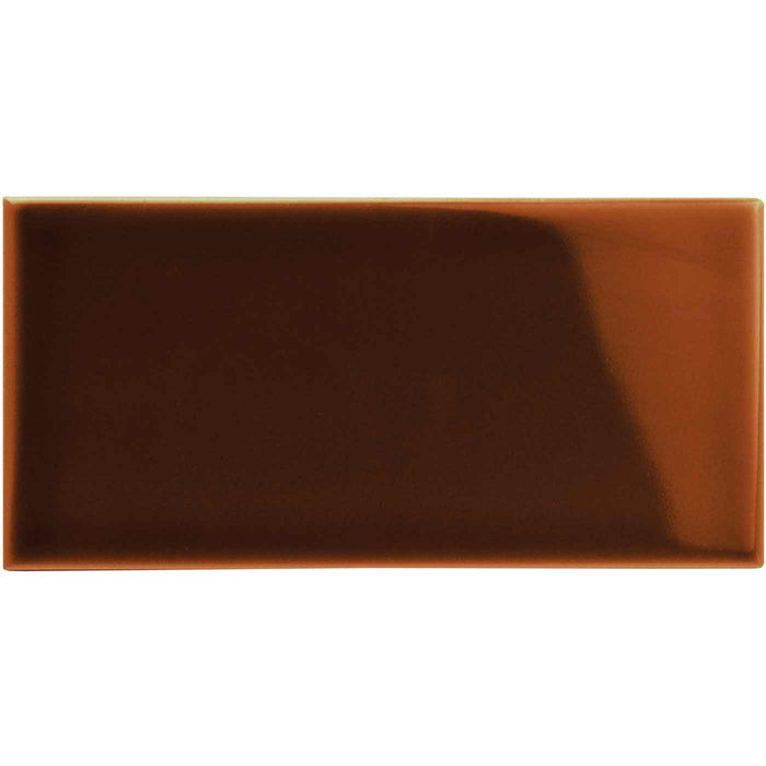 Teapot Brown Half Tile 15.2x7.5cm-Ceramic wall tile-Original Style-Tile.co.uk