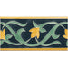 Lafleur Border on Ascot Blue 15.2x7.5cm-Ceramic wall tile-Original Style-Tile.co.uk