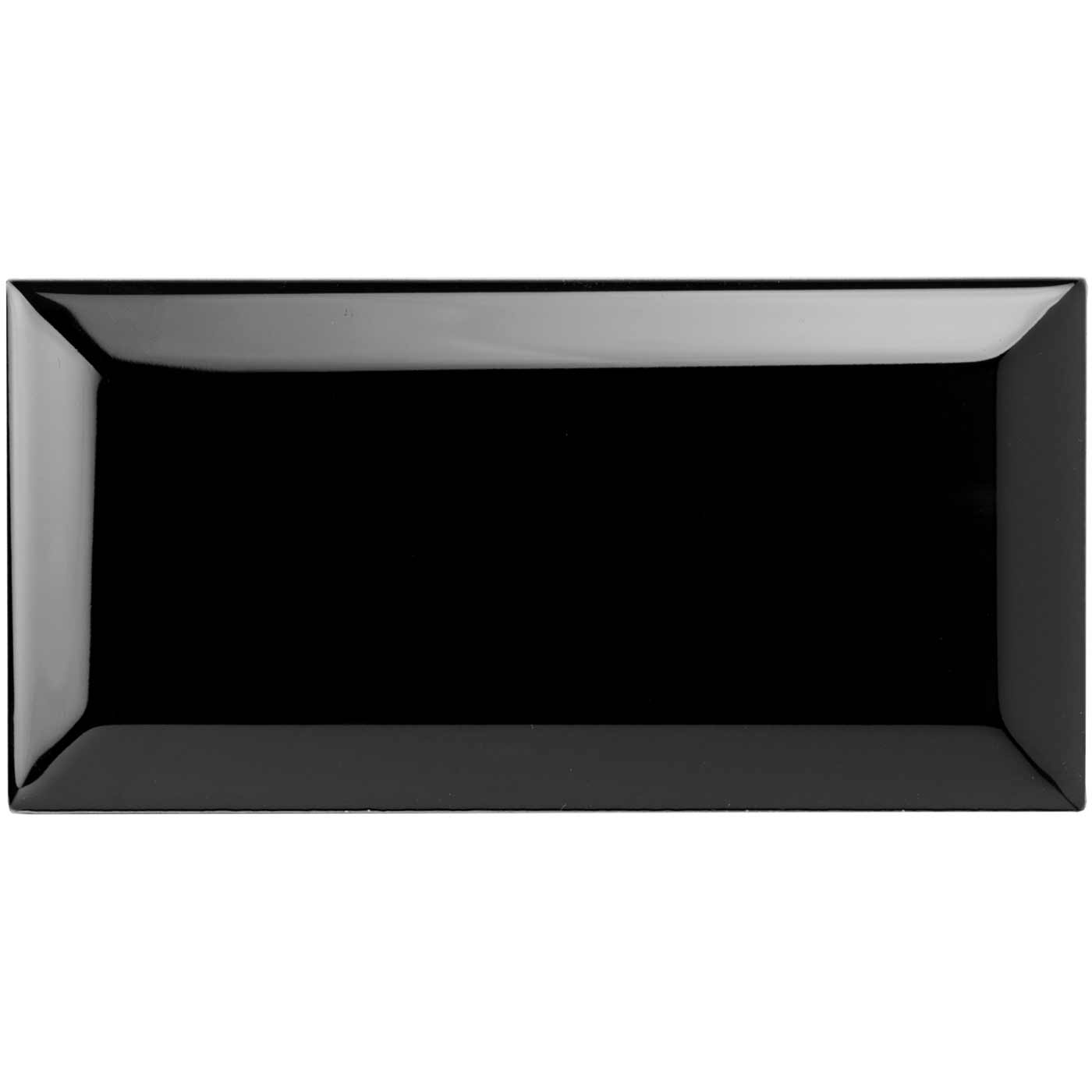 Image of Jet Black Metro Tile 15x7.5cm-Ceramic wall tile-Original Style-Tile.co.uk