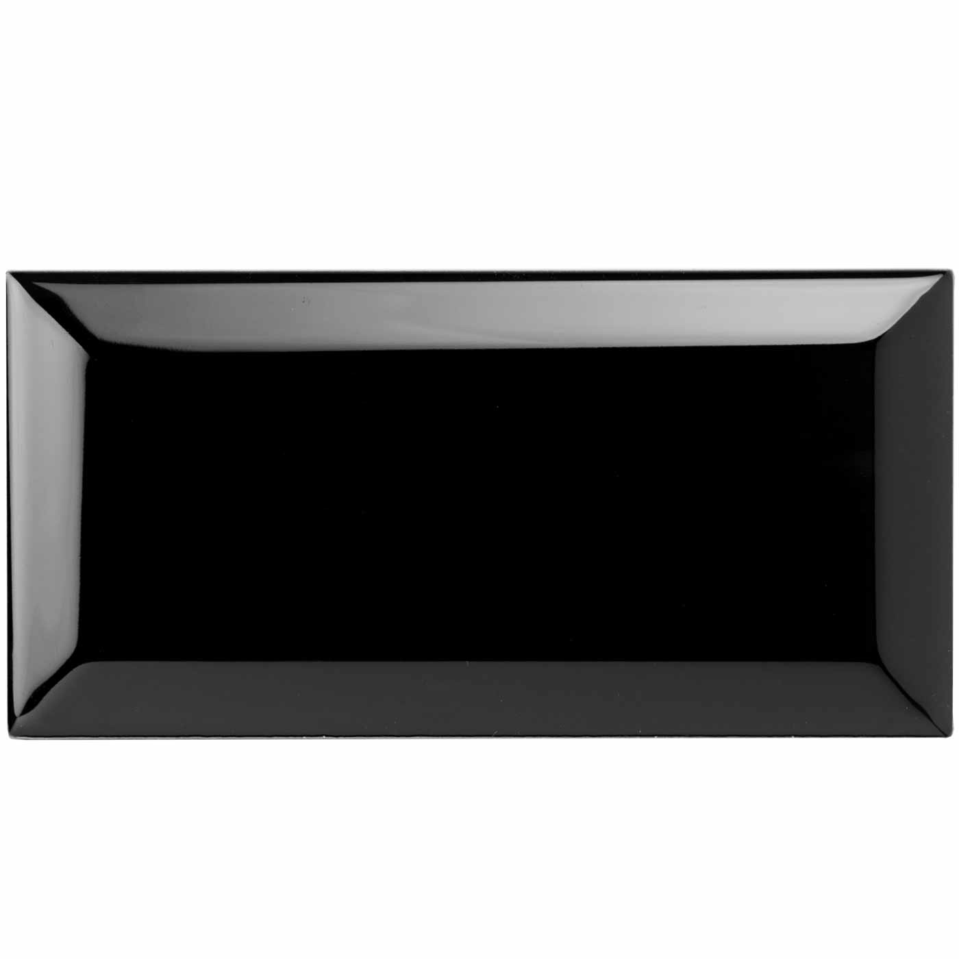 Image of Free Sample - Jet Black Metro Finishing Tile 10x10cm-sample-sample-Tile.co.uk