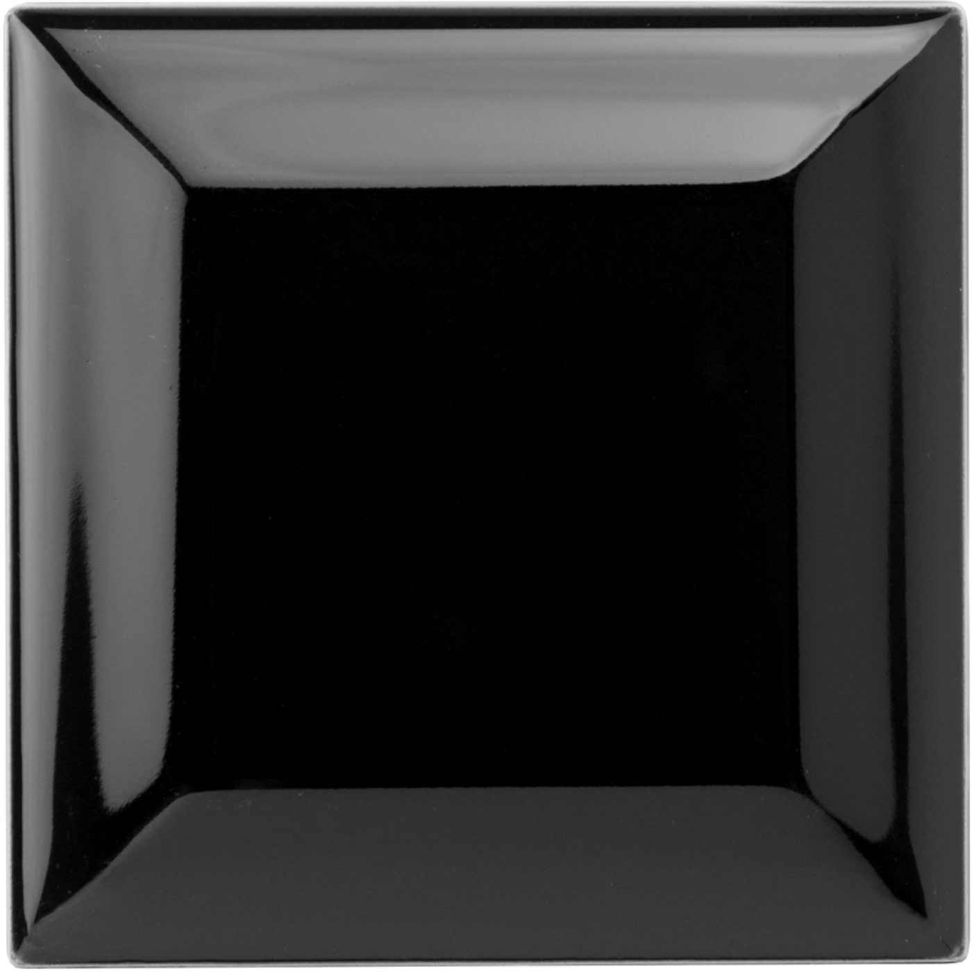Image of Jet Black Metro Finishing Tile 7.5x7.5cm-Ceramic wall tile-Original Style-Tile.co.uk