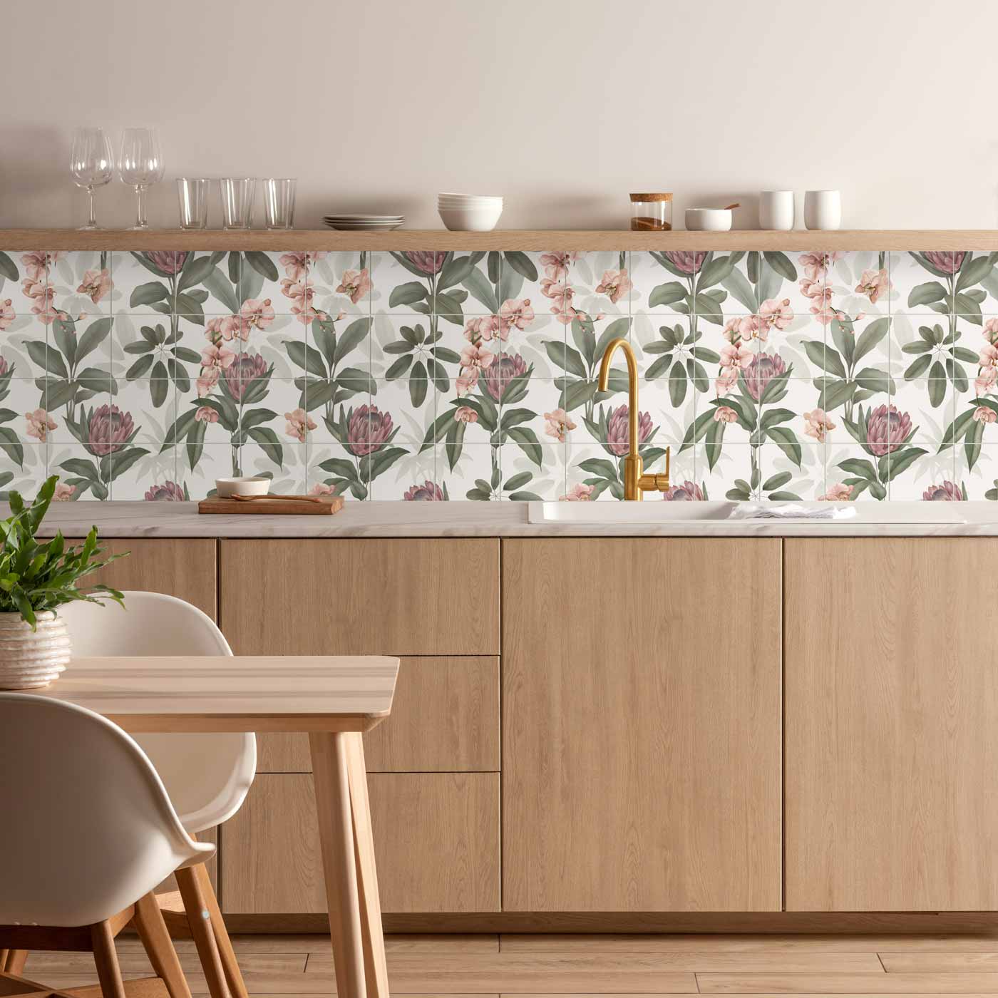 Image of Exotic Paradise 16-Tile Panel wall tile 52x52cm-Ceramic wall tile-Original Style-Tile.co.uk