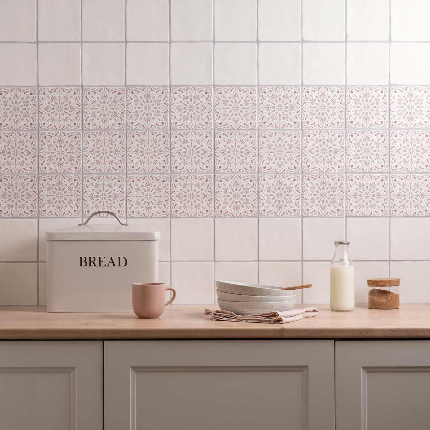 Image of Jaipur Dahlia Wall Tile 13x13cm-Ceramic wall tile-Original Style-Tile.co.uk