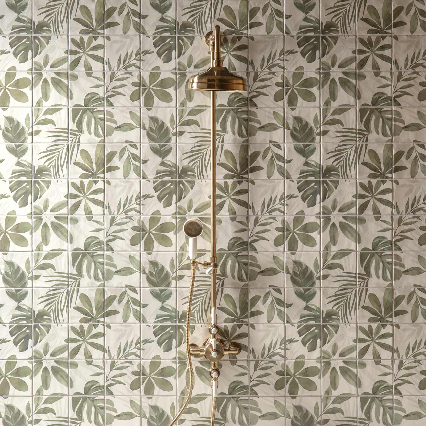 Image of Jungle Grove 16-Tile Panel wall tile 52x52cm-Ceramic wall tile-Original Style-Tile.co.uk