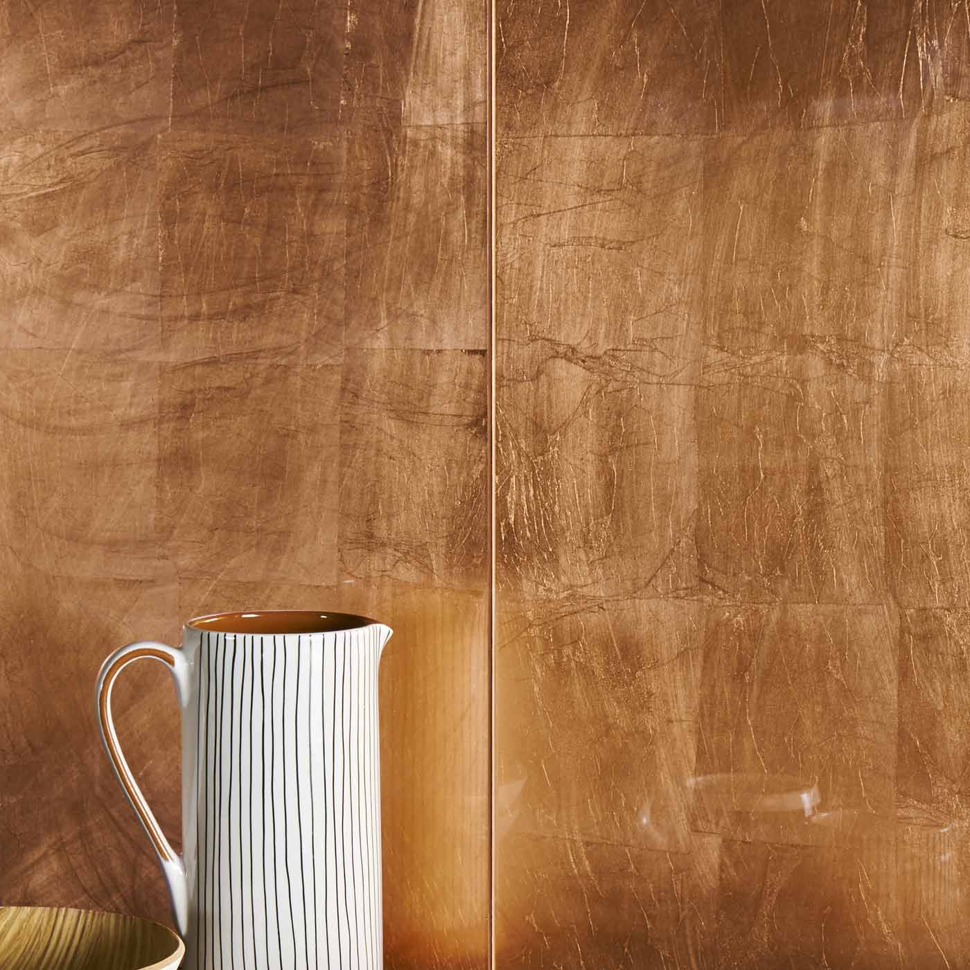 Image of Copper Leaf Decorative Glass wall tile 30x60cm-Glass Tiles-Original Style-tile.co.uk
