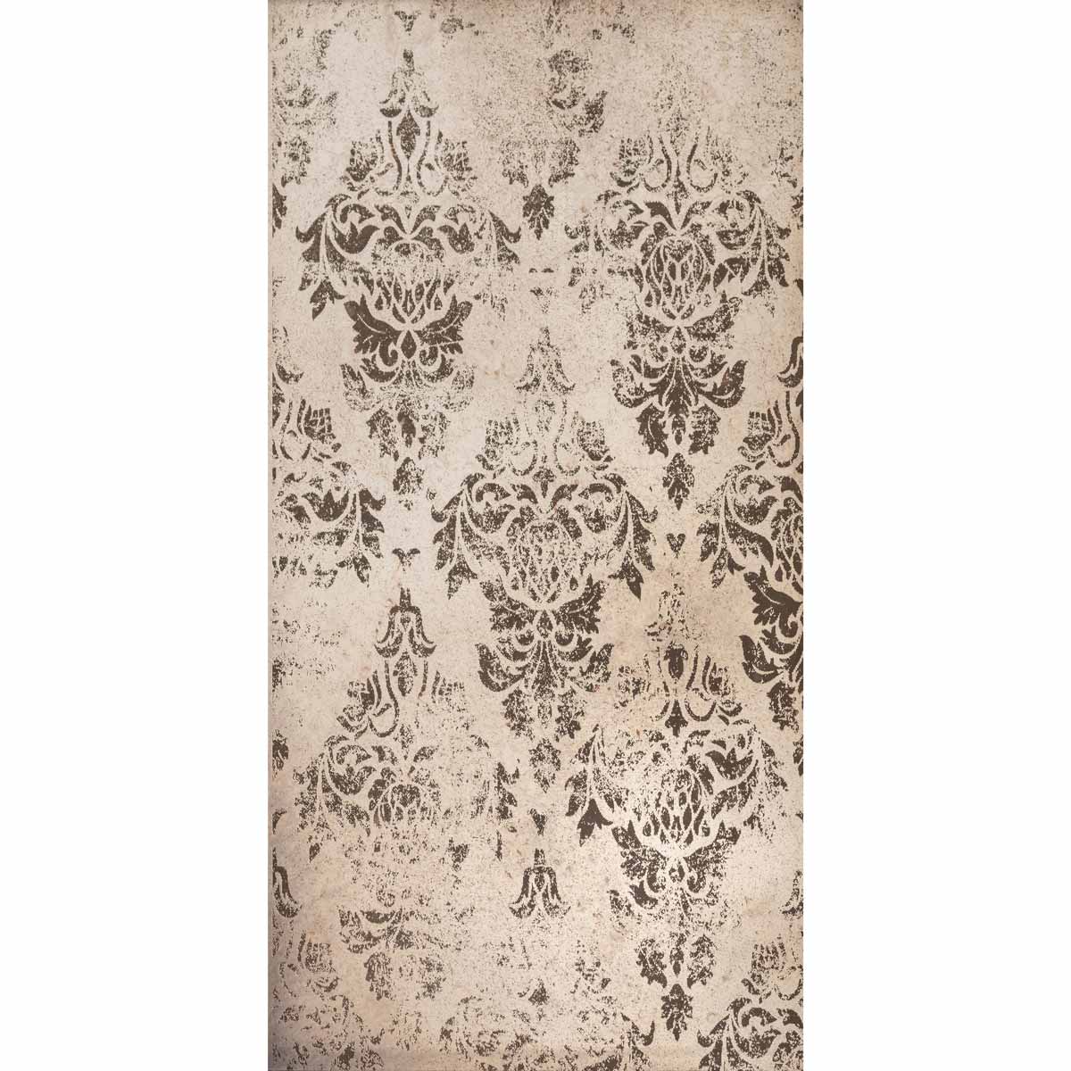 Image of Damask Rose Gold Decorative Glass wall tile 30x60cm-Glass Tiles-Original Style-tile.co.uk
