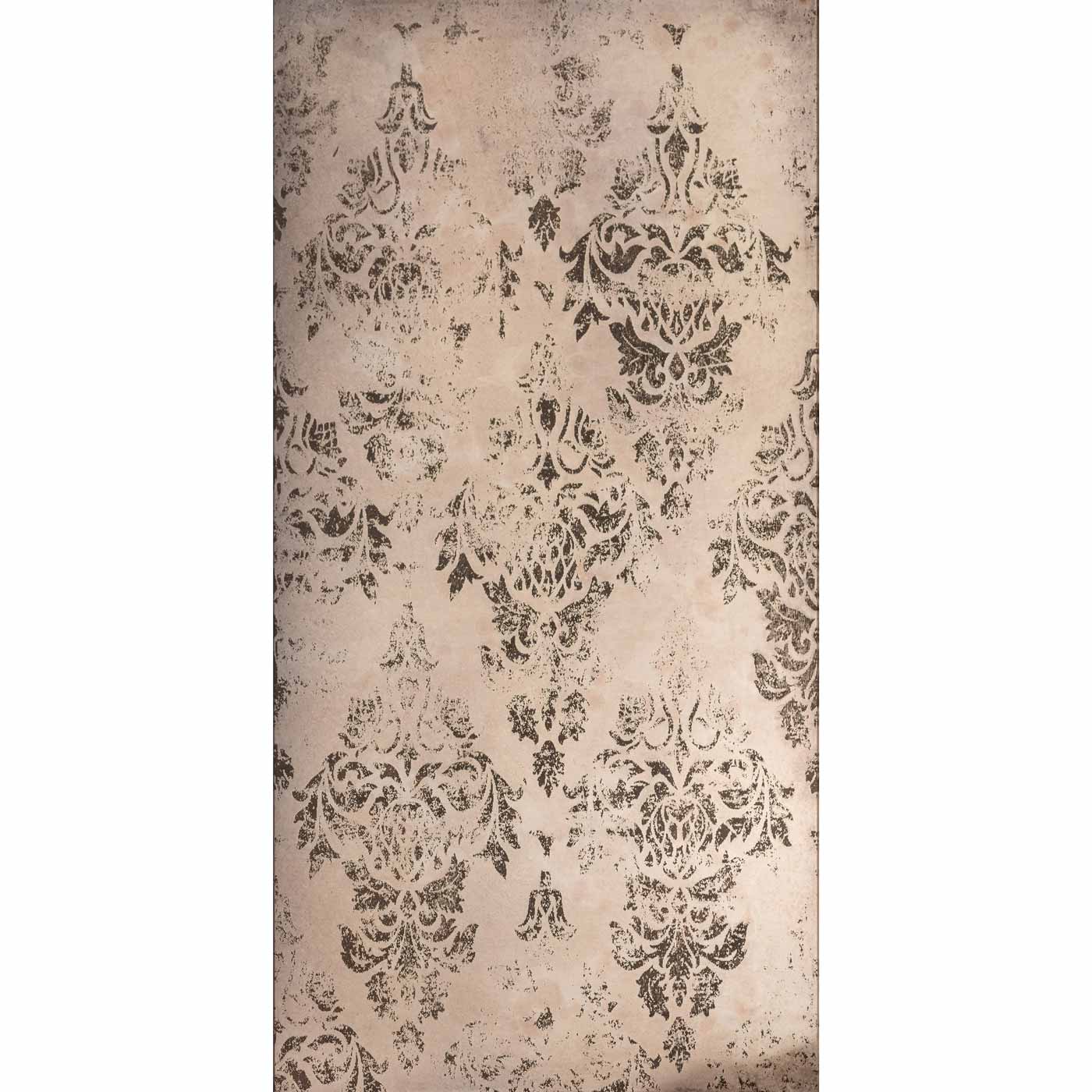 Image of Damask Rose Gold Decorative Glass wall tile 30x60cm-Glass Tiles-Original Style-tile.co.uk