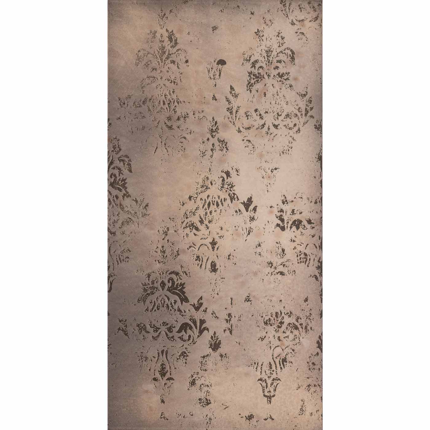 Image of Damask Rose Gold Decorative Glass wall tile 30x60cm-Glass Tiles-Original Style-tile.co.uk