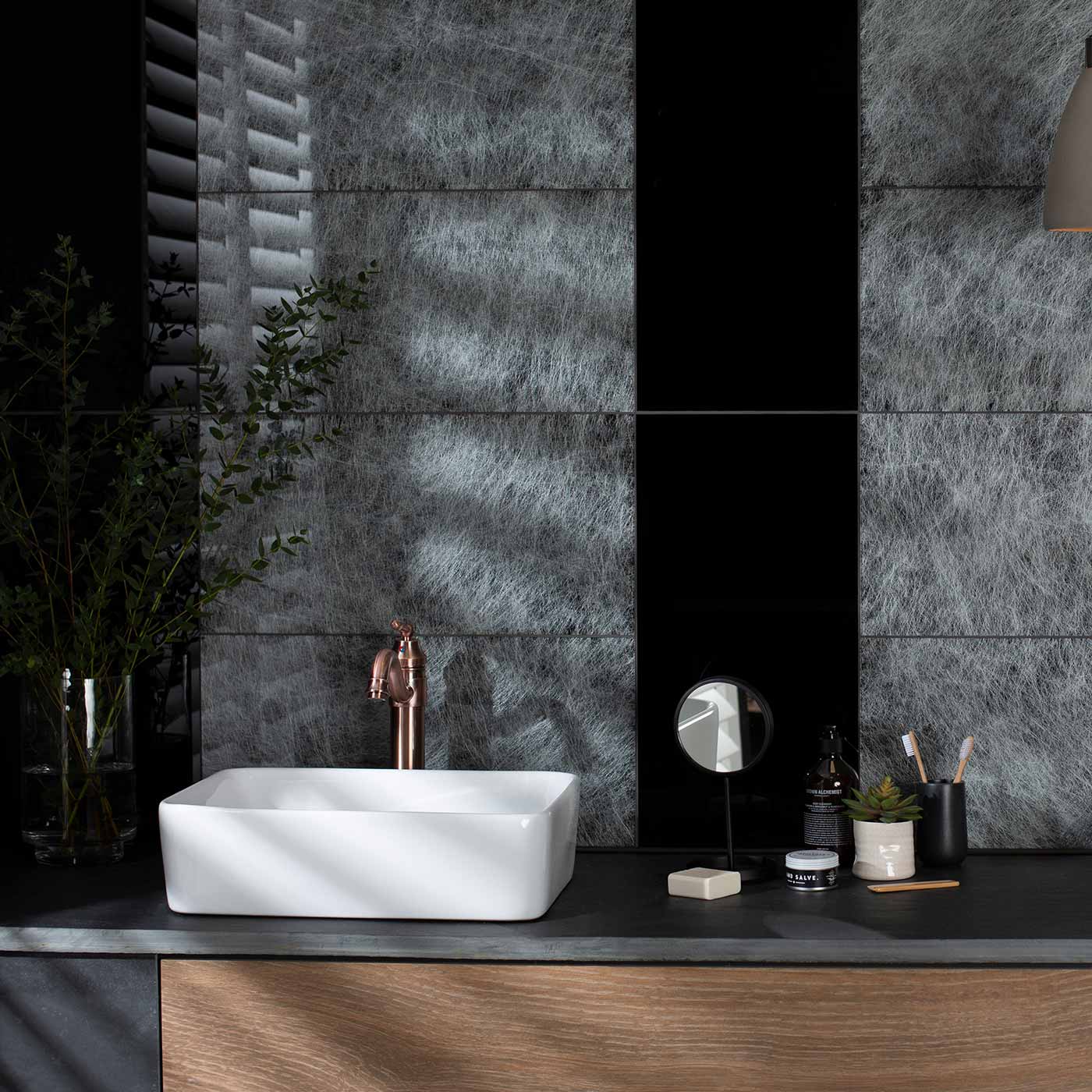 Image of Spun Silk Decorative Glass wall tile 30x60cm-Glass Tiles-Original Style-tile.co.uk