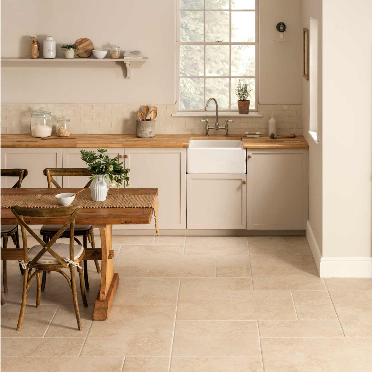 Hartland Abbey Beige Matt floor tile | 60x90cm — Tile.co.uk