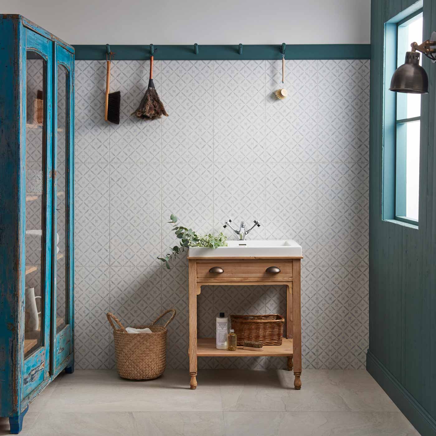 Image of Arbour Lattice Matt wall tile 59.8x29.8cm-Ceramic wall tile-Original Style-tile.co.uk