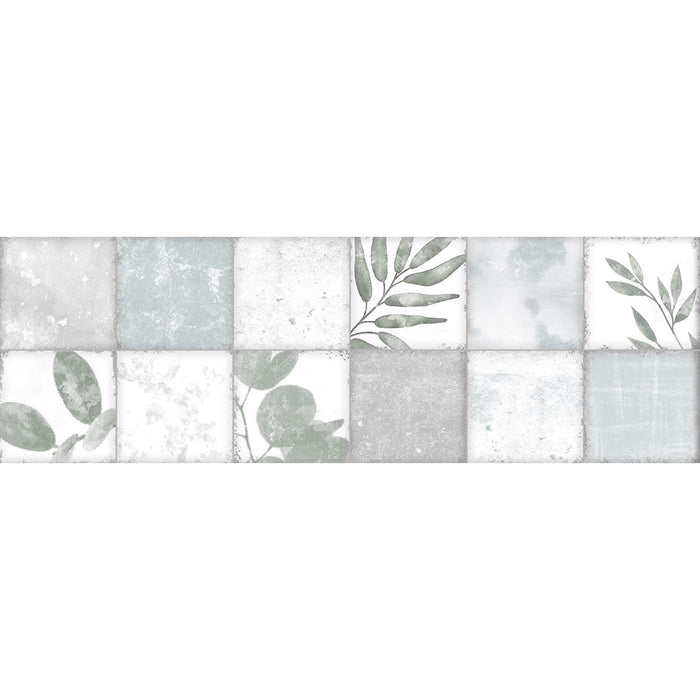 Sample 32x99cm Patchwork Botanical Iris Wall Tile-sample-sample-tile.co.uk