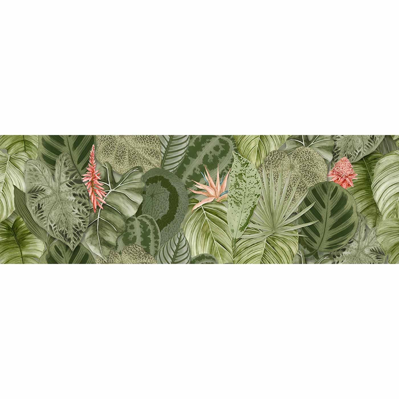 Image of Tropical Oasis Patterned Repeat Matt wall tile 32x99cm-Ceramic wall tile-Original Style-tile.co.uk
