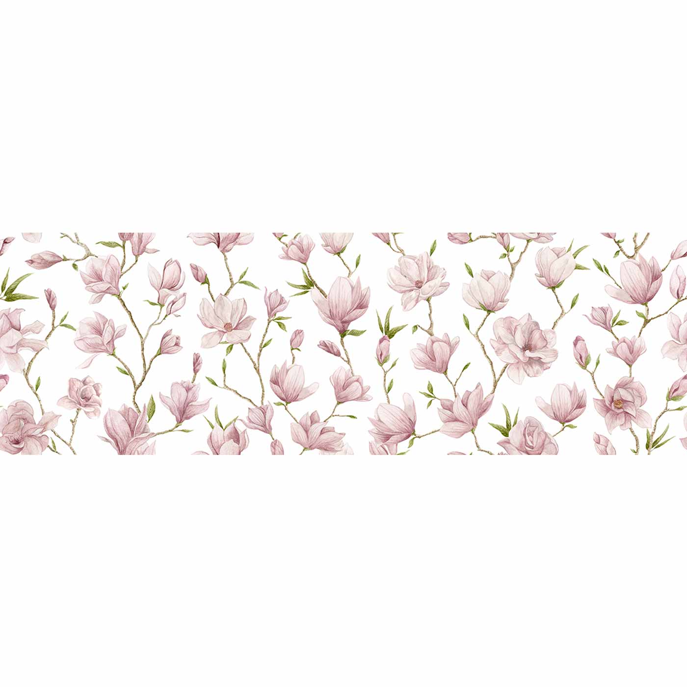 Image of English Garden Magnolia Patterned Repeat Matt wall tile 32x99cm-Ceramic wall tile-Original Style-tile.co.uk