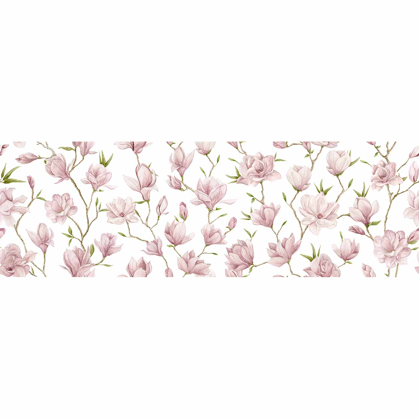 Image of English Garden Magnolia Patterned Repeat Matt wall tile 32x99cm-Ceramic wall tile-Original Style-tile.co.uk