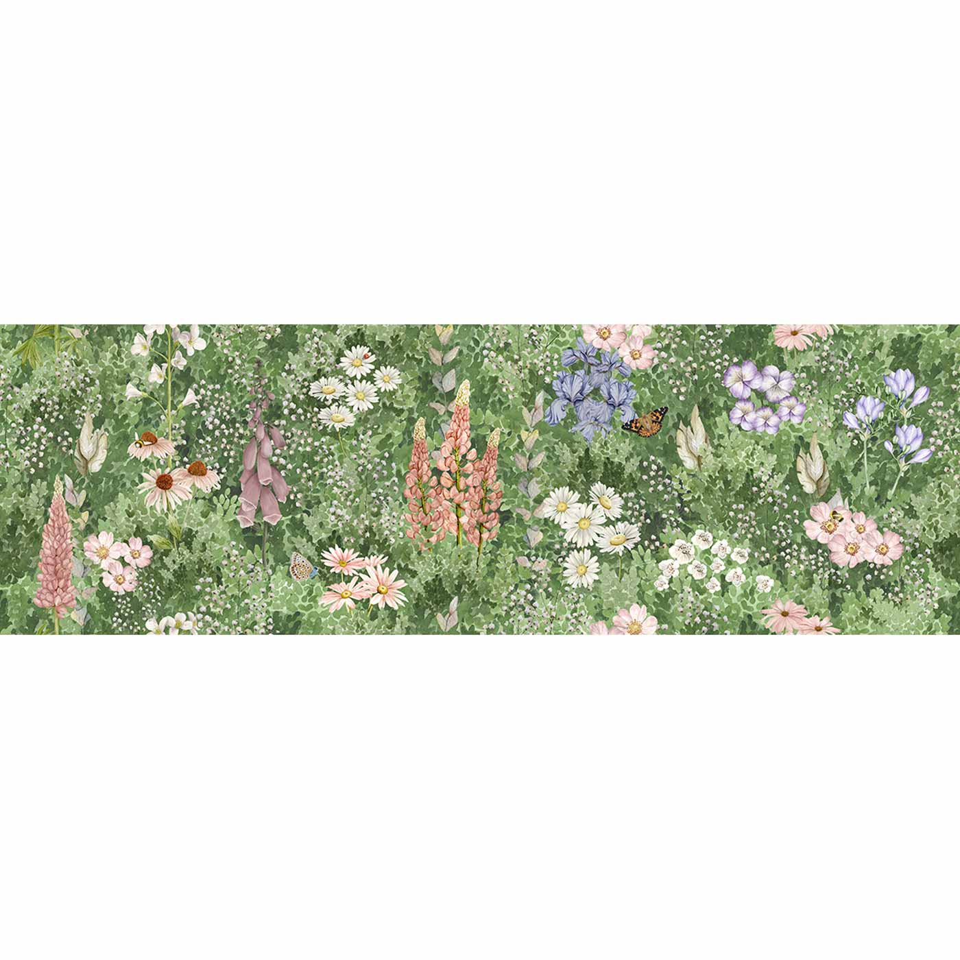 Image of English Garden Floral Patterned Repeat Matt wall tile 32x99cm-Ceramic wall tile-Original Style-tile.co.uk