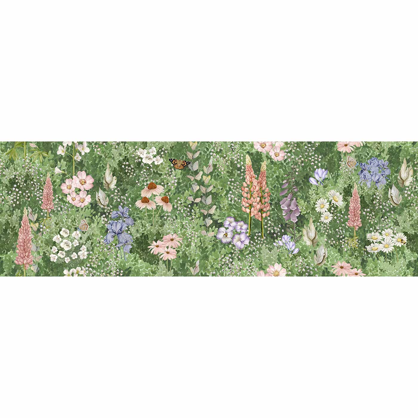 Image of English Garden Floral Patterned Repeat Matt wall tile 32x99cm-Ceramic wall tile-Original Style-tile.co.uk