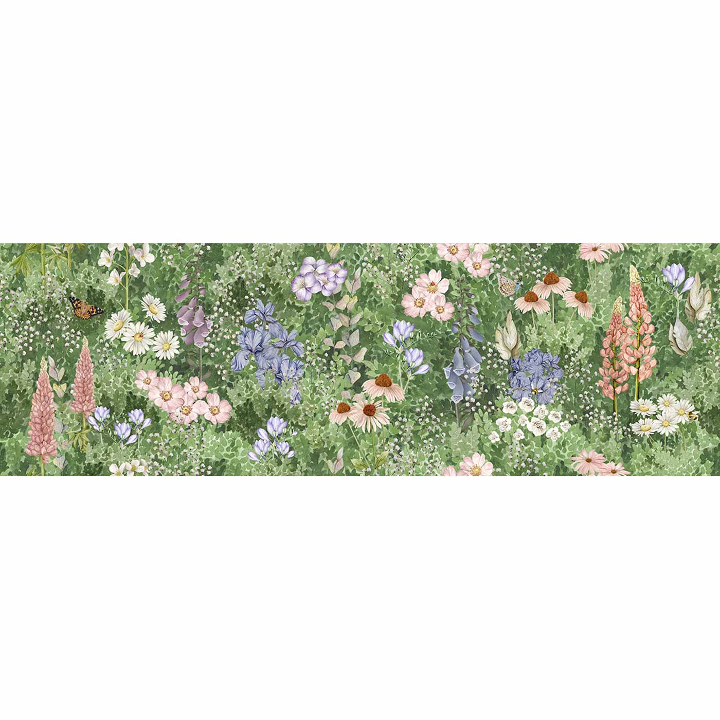 Image of English Garden Floral Patterned Repeat Matt wall tile 32x99cm-Ceramic wall tile-Original Style-tile.co.uk