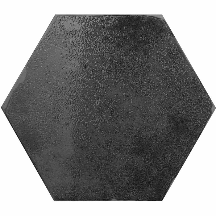 Sample 26.7x23.2cm Oken Anthracite Hexagon Porcelain Tile-sample-sample-tile.co.uk