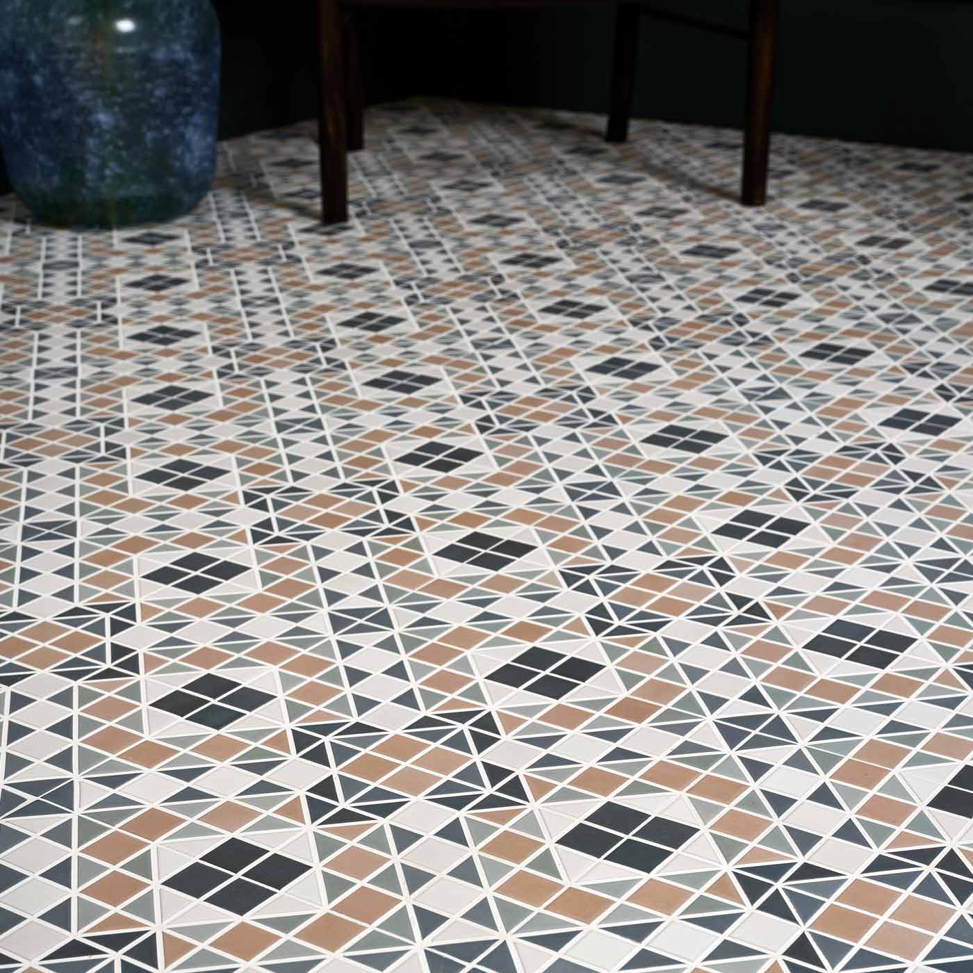Image of Pavillion Marine Blue tile 28x28cm-Pattern tile-Ca Pietra-tile.co.uk