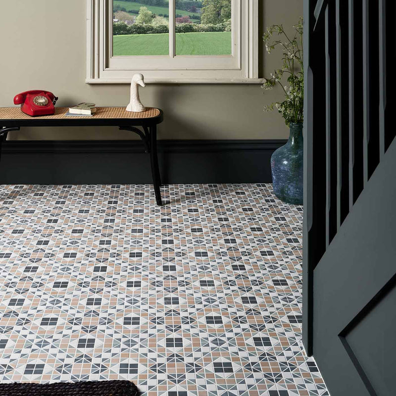 Image of Pavillion Marine Blue tile 28x28cm-Pattern tile-Ca Pietra-tile.co.uk