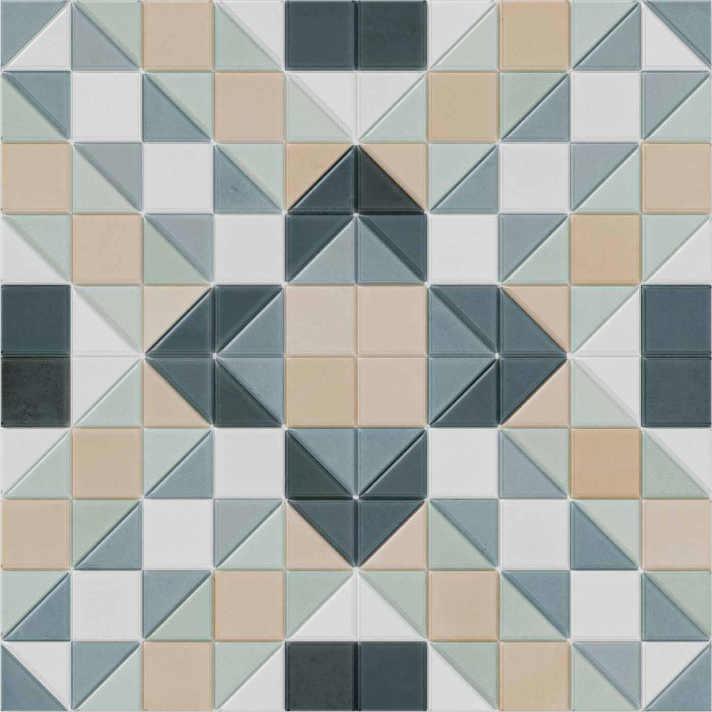 Image of Pavillion Marine Blue tile 28x28cm-Pattern tile-Ca Pietra-tile.co.uk