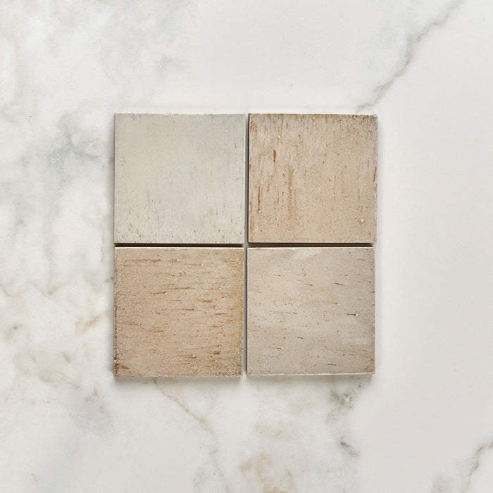 Pottery Porcelain Oatmeal Square Gloss - Swatch Sample - Delivered separately by Ca Pietra-sample-sample-Tile.co.uk