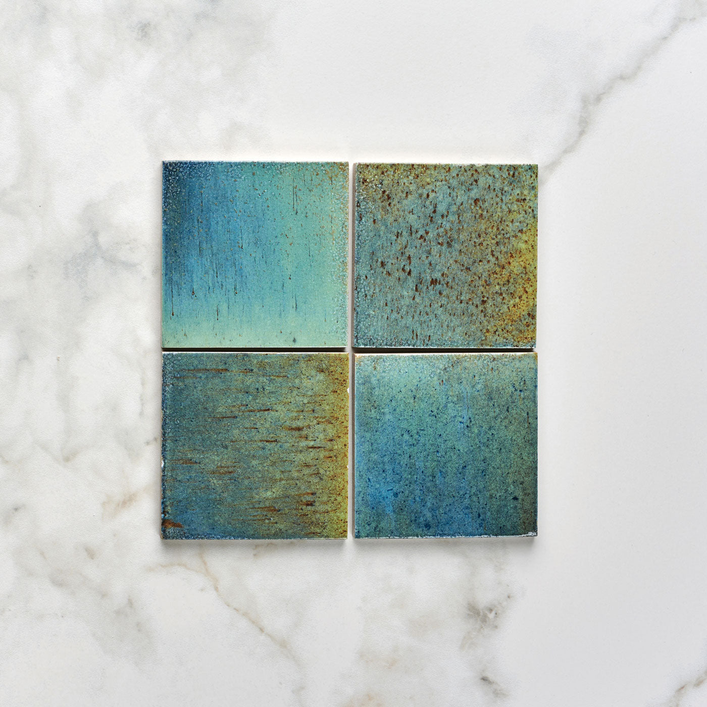 Image of Pottery Porcelain Ocean Blue Square Gloss - Sample B - Delivered separately by Ca Pietra-sample-sample-Tile.co.uk