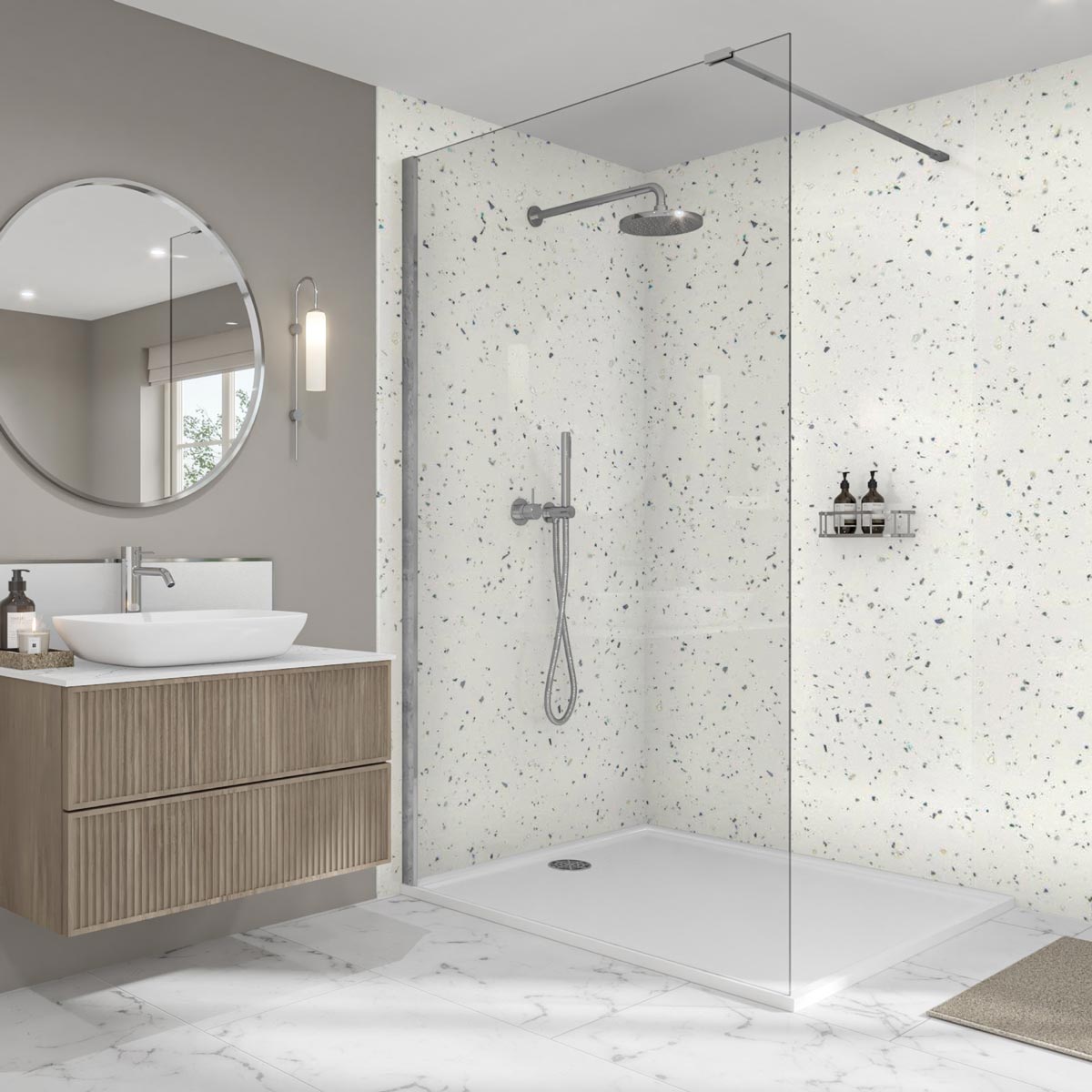 Image of Quartzo Bianco Elite Wall Panel-Wall panel-Wetwall-Tile.co.uk