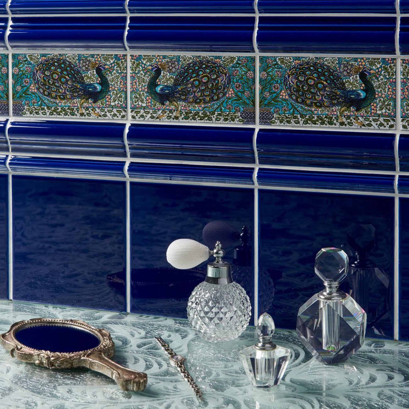 Image of Paid Sample - Royal Blue Astragal Moulding - Delivered separately by Original Style-sample-sample-Tile.co.uk