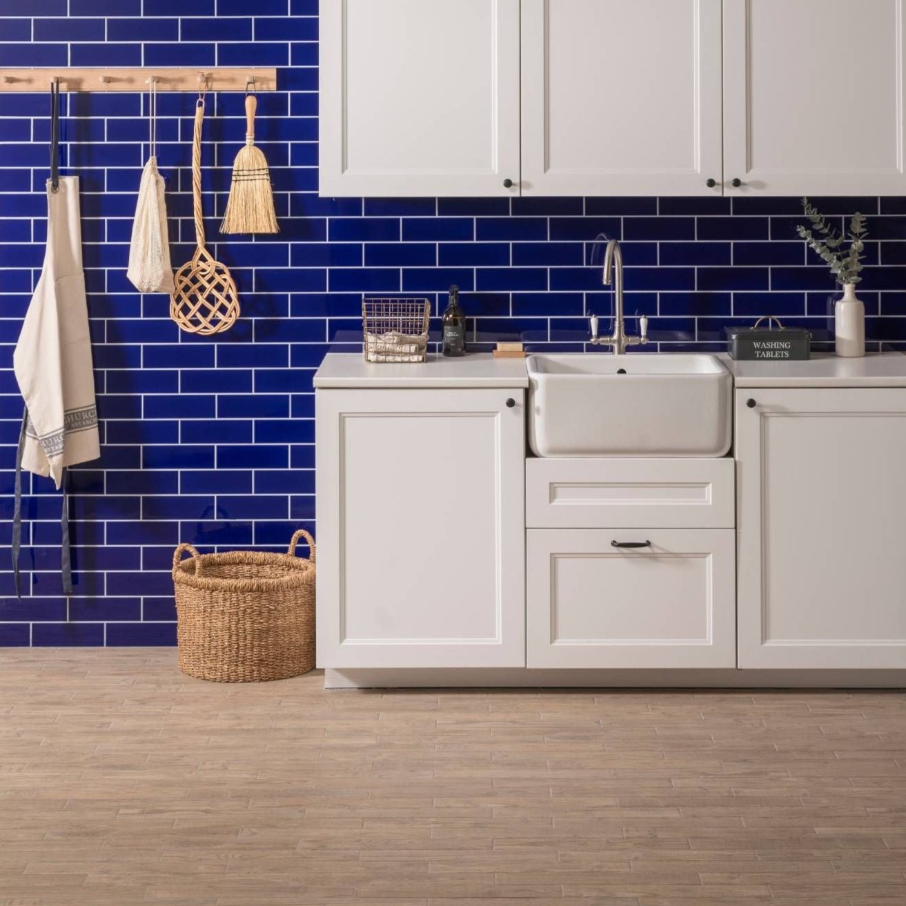 Image of Royal Blue Large Brick Field Tile 22.8x7.5cm-Ceramic wall tile-Original Style-Tile.co.uk