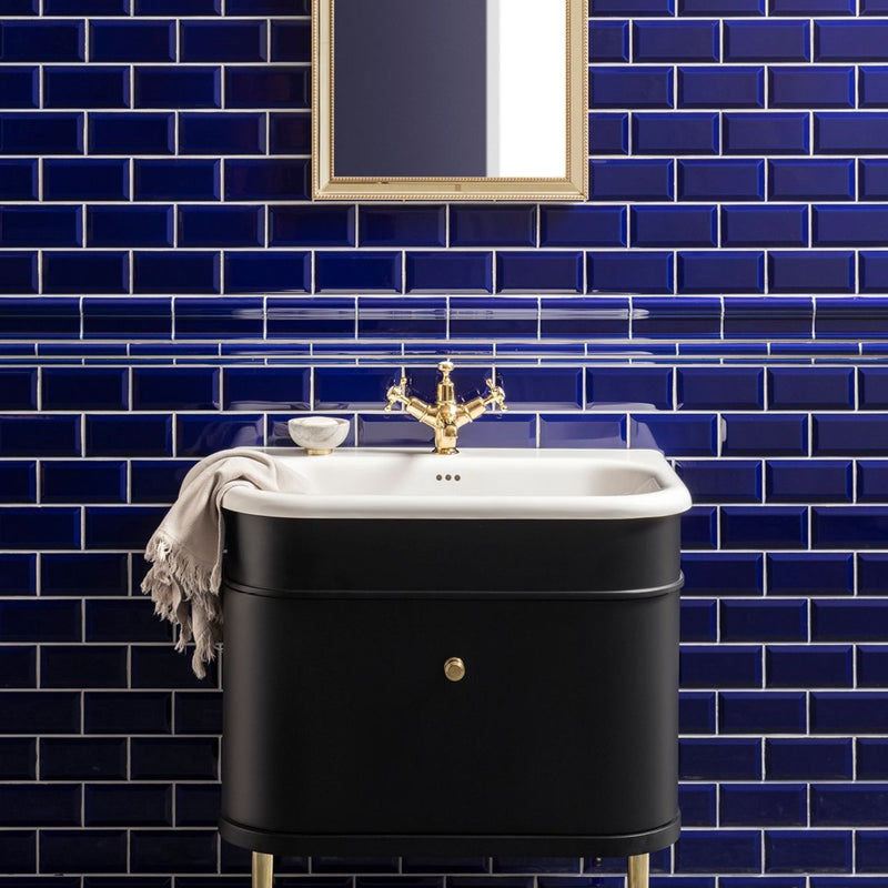 Image of Royal Blue Metro Bevelled Tile 15x7.5cm-Ceramic wall tile-Original Style-Tile.co.uk