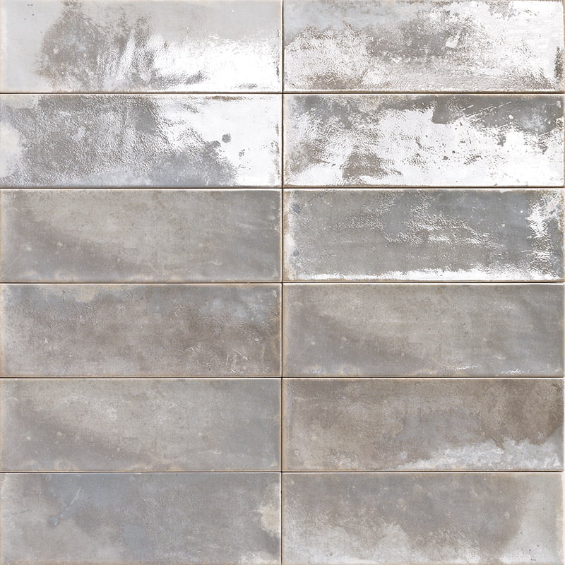 Image of Luna Silver Brick tile 10x30cm-Brick style tiles-Mainzu Ceramica-Tile.co.uk