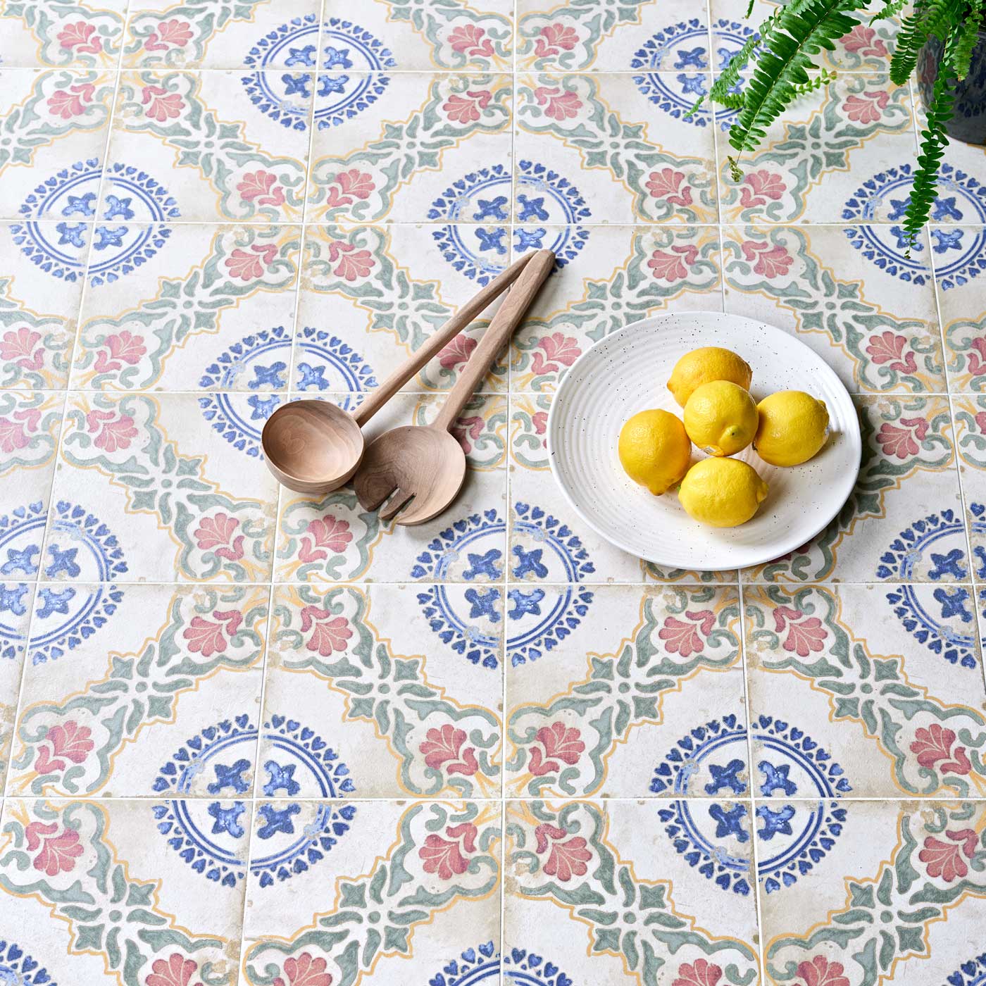 Image of Sardinia Dragonetti Pattern tile 20x20cm-Pattern tile-Ca Pietra-tile.co.uk