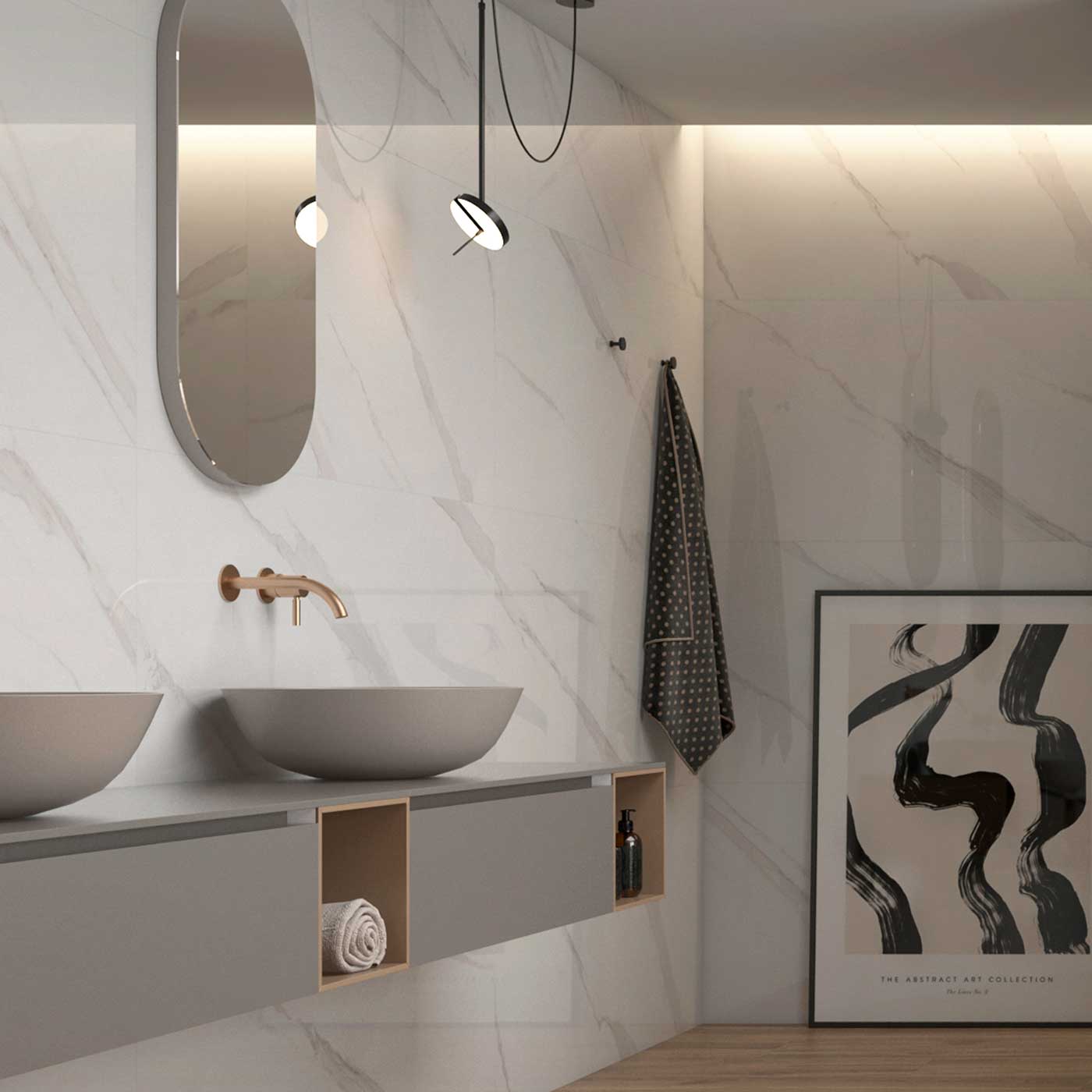 Image of Statuary Blanco Polished Porcelain tile 60x120cm-Porcelain tile-Geotiles Ceramica-Tile.co.uk