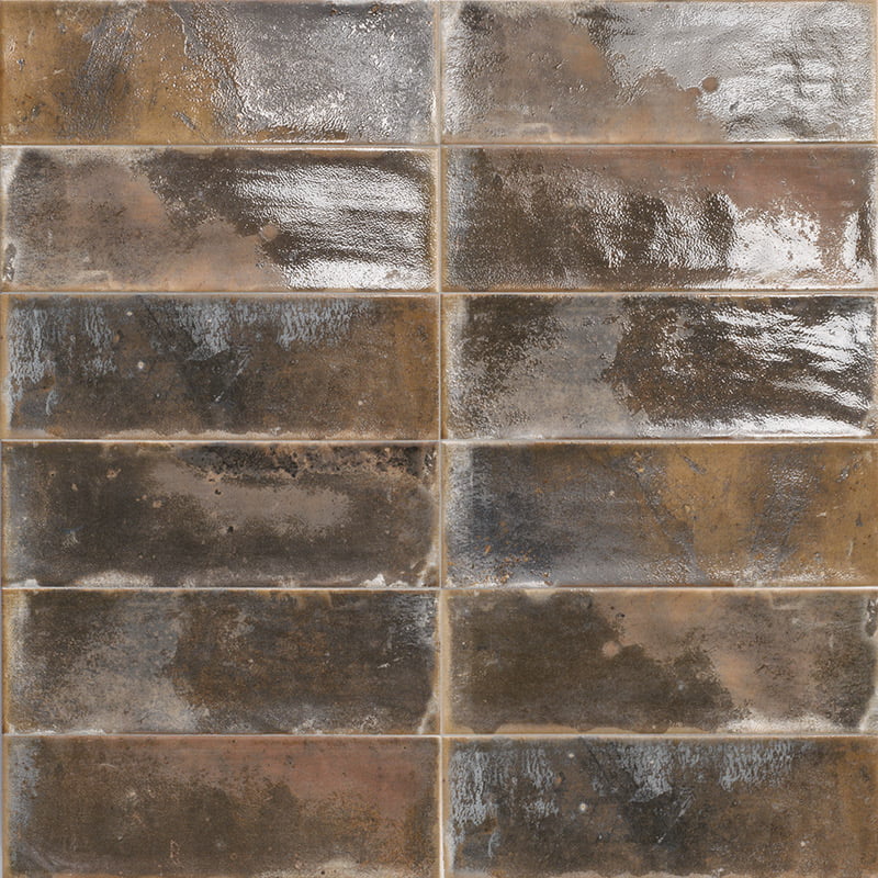 Image of Luna Dark Choco Brick tile 10x30cm-Brick style tiles-Mainzu Ceramica-Tile.co.uk