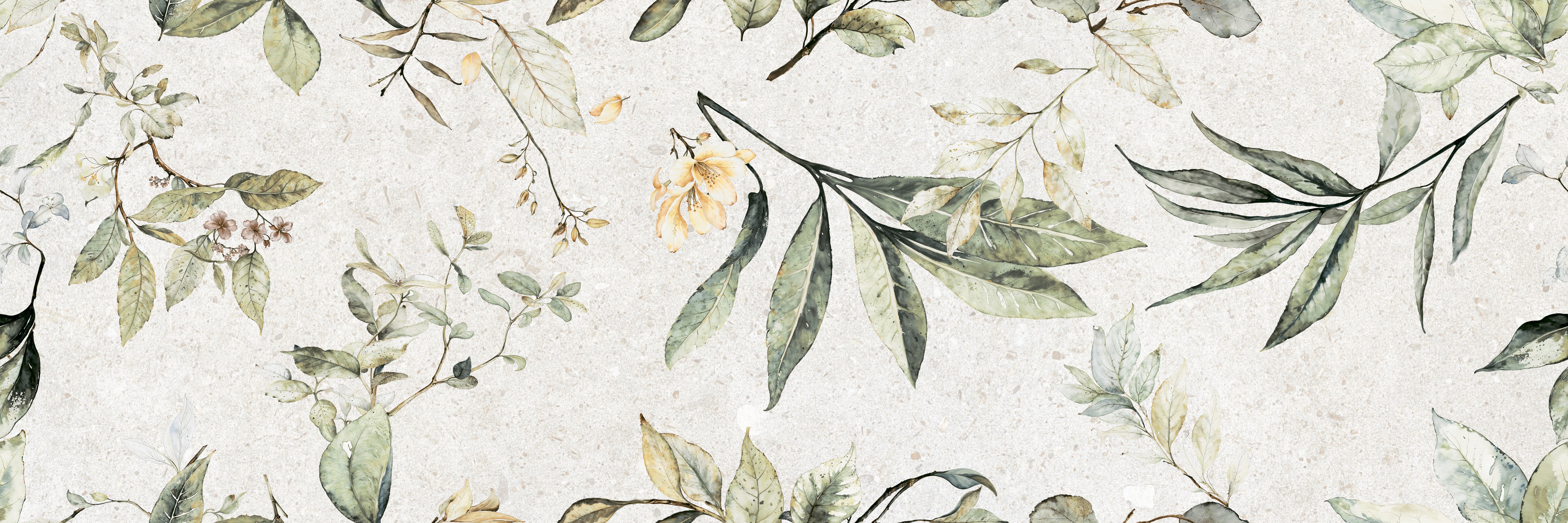 Image of Trailing Floral Laurel Wall Tile 30x90cm-Ceramic wall tile-Keros-Tile.co.uk