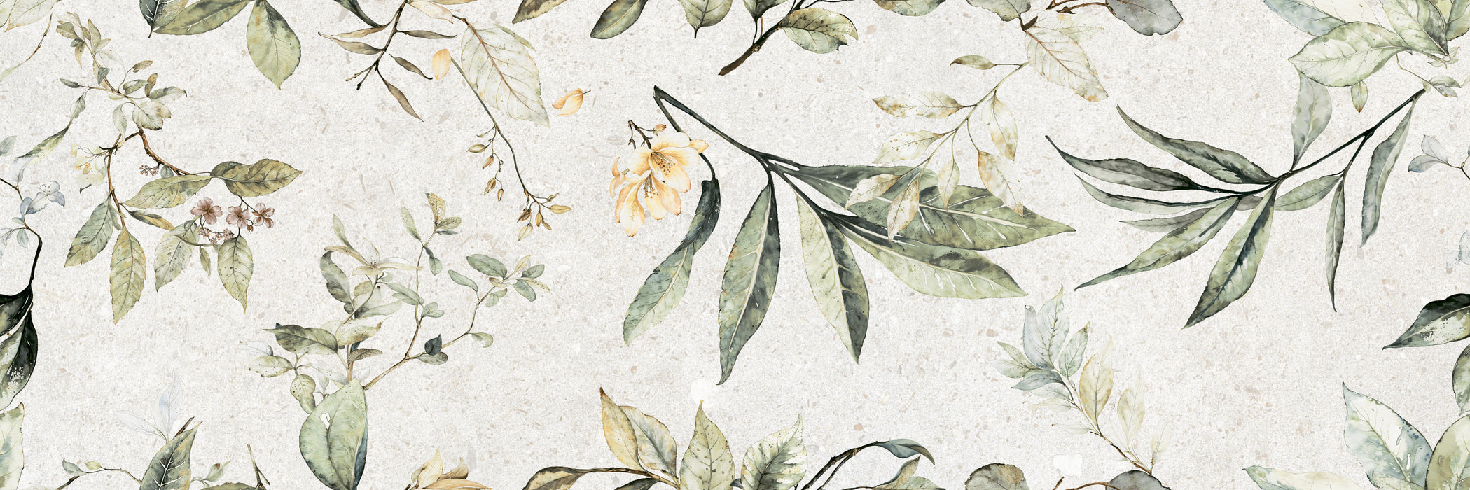 Trailing Floral Laurel Wall Tile 30x90cm-Ceramic wall tile-Keros-Tile.co.uk