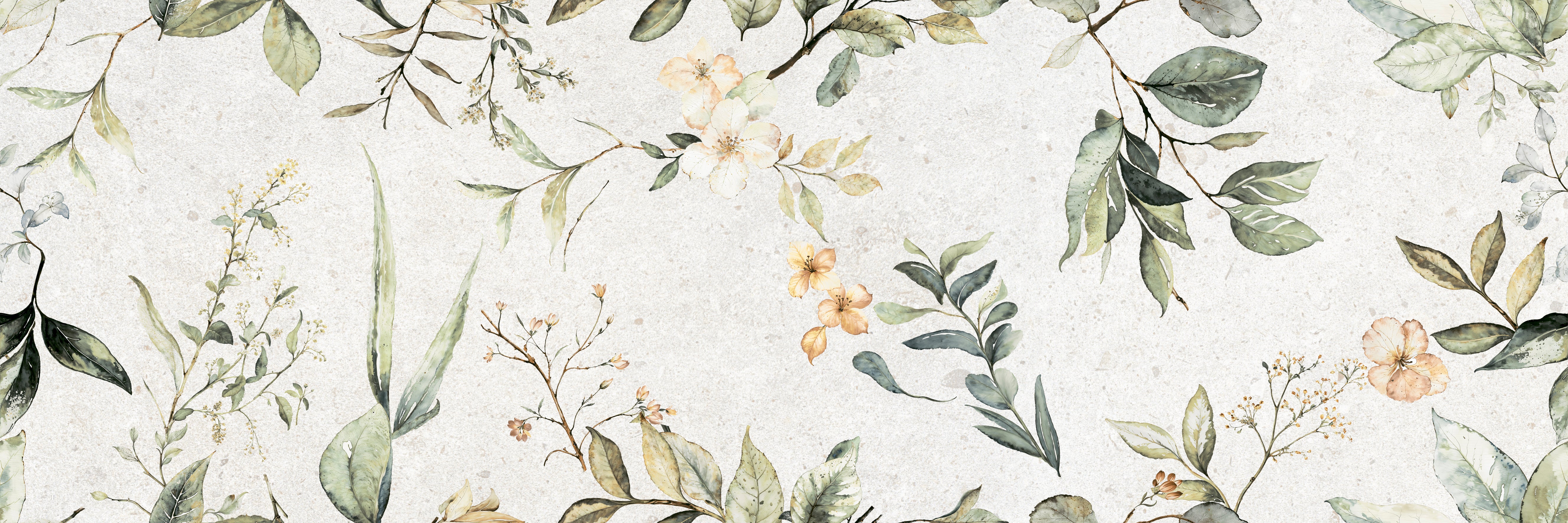 Image of Trailing Floral Laurel Wall Tile 30x90cm-Ceramic wall tile-Keros-Tile.co.uk