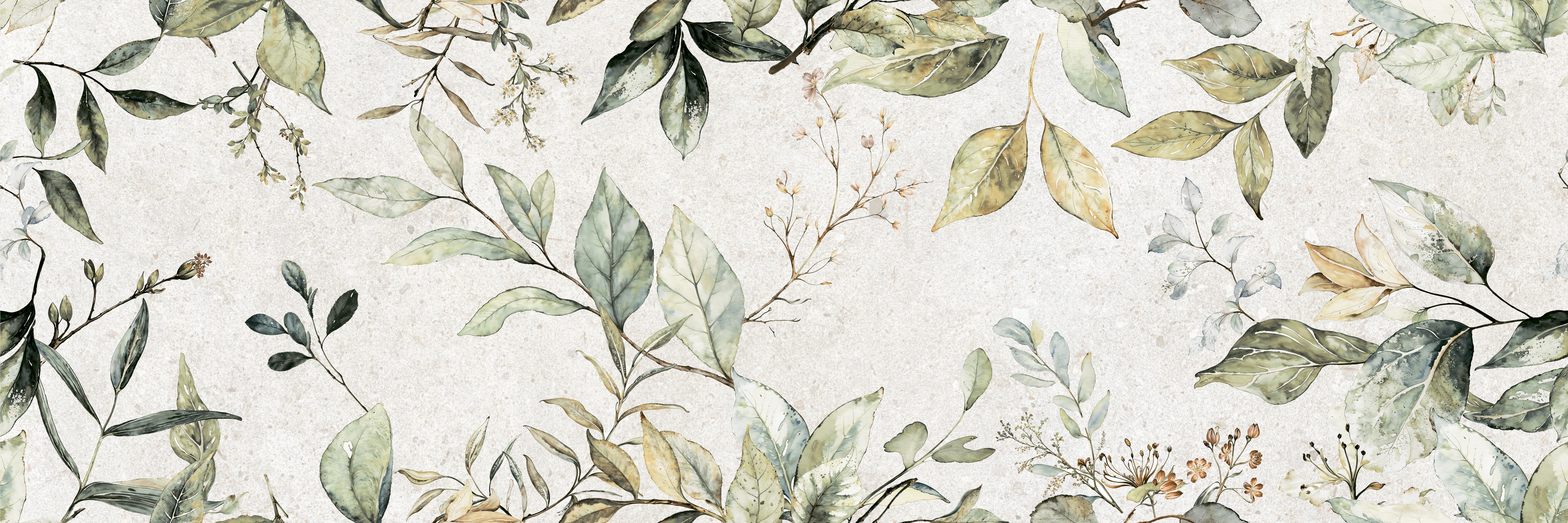 Image of Trailing Floral Laurel Wall Tile 30x90cm-Ceramic wall tile-Keros-Tile.co.uk