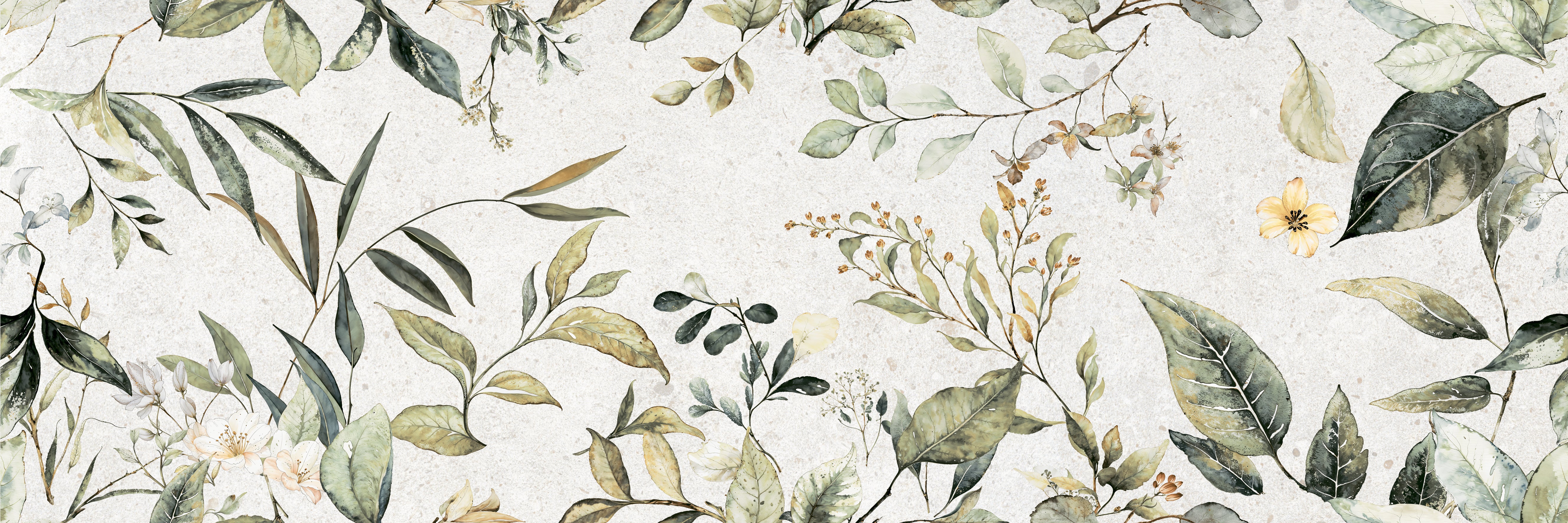 Image of Trailing Floral Laurel Wall Tile 30x90cm-Ceramic wall tile-Keros-Tile.co.uk