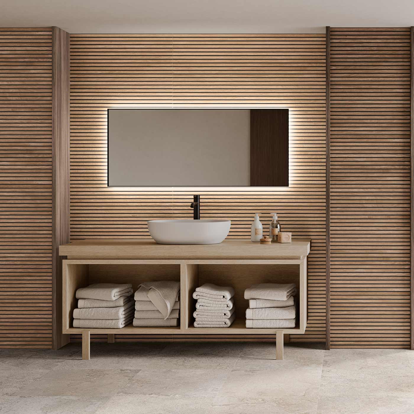Image of Nature Wall Oak Tile 40x120cm-Large format-El molino-Tile.co.uk