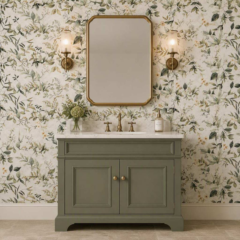 Image of Trailing Floral Laurel Wall Tile 30x90cm-Ceramic tile-Keros-Tile.co.uk