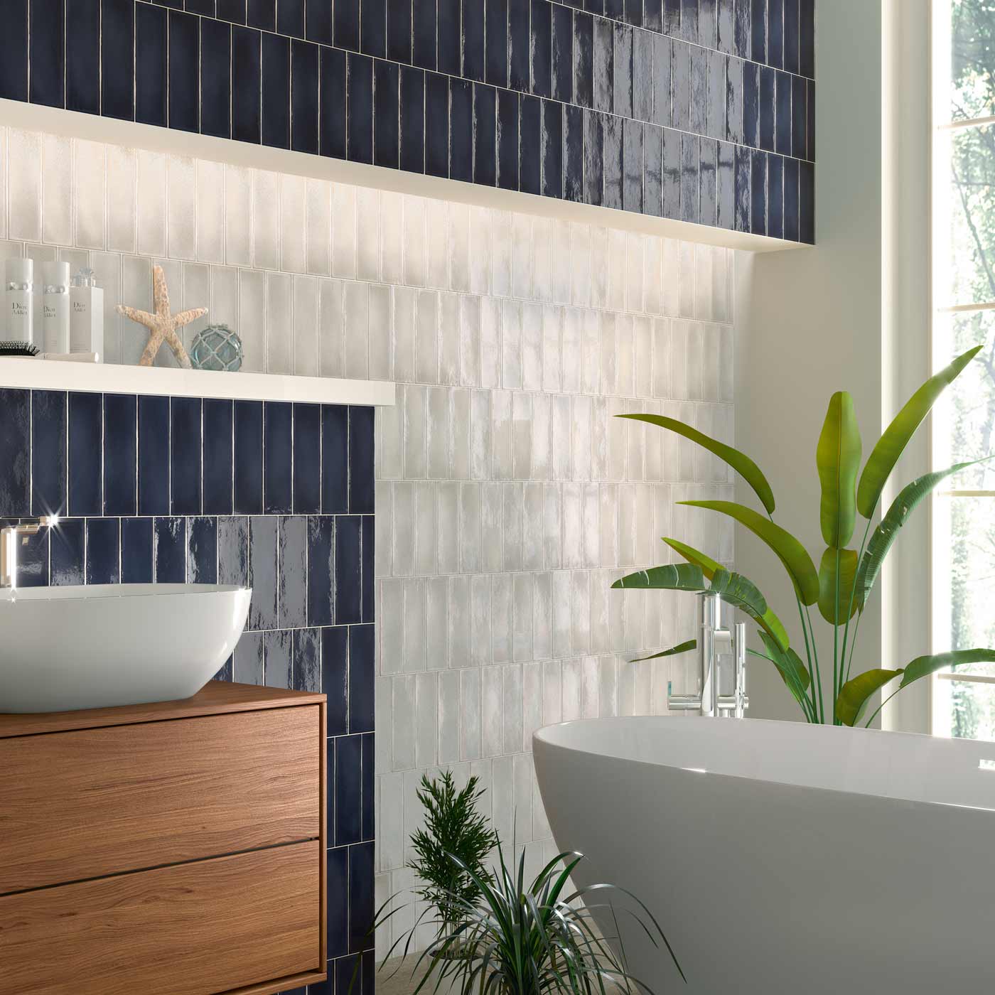 Image of Orchard Pearl Brick Tile 7.5x23cm-Ceramic wall tile-Estudio Ceramico-tile.co.uk