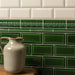 Victorian Green Metro Bevelled Tile 15x7.5cm-Ceramic wall tile-Original Style-Tile.co.uk