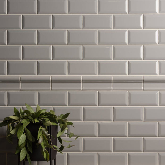 Westminster Grey Metro Bevelled Tile 15x7.5cm-Ceramic wall tile-Original Style-Tile.co.uk